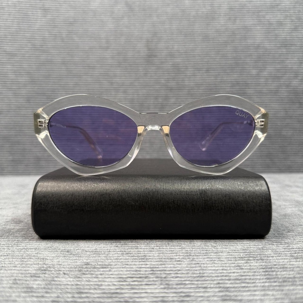 Quay Australia Clear Frame Sunglasses with Purple Lenses
